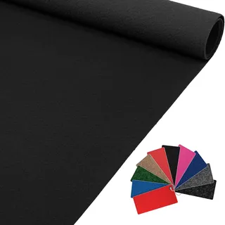 ANRO Teppich Läufer Messeteppich Meterware Schwarz 300x60 cm | Zuschneidbar als Meterware · Strapazierfähig · Zuschneiden · Eventteppich