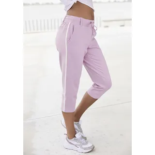 LASCANA LASCANA, Caprihose mit seitlichen Streifen, Loungewear, rosa