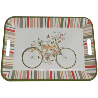 Serviertablett , Multicolor , Metall , rechteckig , 28.5x3.5x41.5 cm , Lfgb , handgemacht, lebensmittelecht , Geschirr, Tischkultur & Serviergeschirr, Tabletts