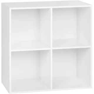 Woltu Bücherregal 4 Fächer 40 x 30 x 120 cm Weiß