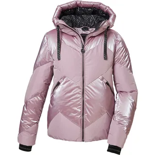 KILLTEC Damen Skijacke/Funktionsjacke in Daunenoptik mit abzippbarem Schneefang KSW 100 WMN SKI QLTD JCKT, hell malve, 40,