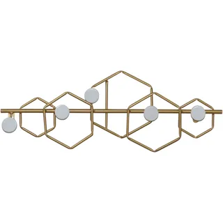 Garderobenhaken, gold (goldfarben), B:55cm H:21cm T:7cm, Metall, HOFMANN LIVING AND MORE, Garderobenhalter, Garderobenhaken, Wandgarderobe