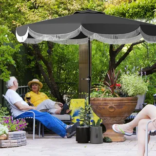 Sonnenschirm - Stockschirm - Balkonsonnenschirm - Gartenschirm - Schirm mit flexibler Stange - Durchmesser 269 cm - UV-Schutz UPF 30+