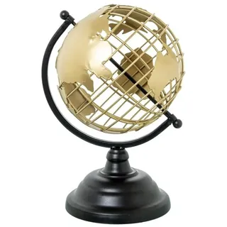 Globus aus Metall, hohl, goldfarben, 27 x 18 x 16 cm