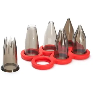 De Buyer - Starter-Set: 6 Spritztüllen aus Tritan mit Halterung – 16,5 x 8,5 x 7 cm, Schwarz