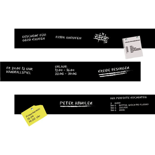 Tafelfolie QUEENCE "Magnetisches Memo-Board", schwarz (farbe bild(er): schwarz), B:50cm H:7cm T:0,2cm, Folie, Vinyl, Bilder, Tafelfolie, magnetische Tafelfolie, Tafel, selbstklebend, 3er Set