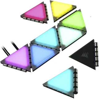 Corsair iCUE LC100, Case Accent Lighting Panels Mini Triangle Expansion Kit, RGB-Beleuchtung, 9er-Pack (CL-9011115-WW)