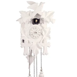 Quarz-Kuckucksuhr Vogel / 5 Laub weiß von Trenkle