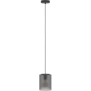 EGLO Hängelampe Colomera, Pendelleuchte über Esstisch, elegante Esszimmerlampe aus Metall in Schwarz und Rauchglas, E27 Fassung, Ø 15 cm