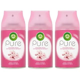 3x Air Wick Pure Cherry Blossom Lufterfrischer Freshmatic Auto Spray Nachfüller 250ml