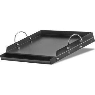 BBQ-Toro Stahl Keramik Grillplatte 63 x 41 cm, Keramikbeschichtete Grillplatte, Stahlgrillplatte - Schwarz