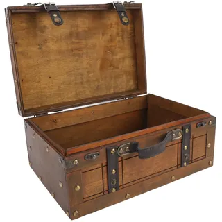 Topiky Antike Dekorative Aufbewahrungstruhe aus Holz, Vintage Schatztruhe aus Holz, Truhe aus Holz, Handtasche für Kleidung, Spielzeug, Foto Requisite, Vintage Koffer für Andenken, (Groß)