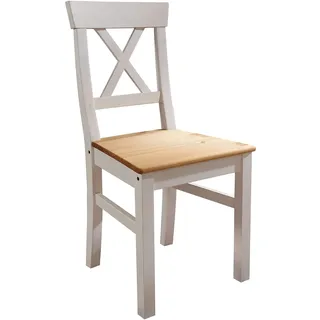 Woodroom Oslo Stuhl, Massivholz Kiefer weiß