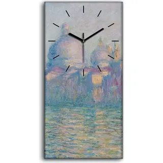 Wanduhr Uhr Wandbild Leinwand Geräuschlos Kunstdruck 30x60 Le Grand Kanal - schwarze Hände - Schwarz