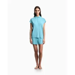 Emporio Armani für Damen. EW002964_AF19024 Essential Studs Schlafanzug blau (XL), Heimtextilien, Viskose, Kurzarm, Türkis