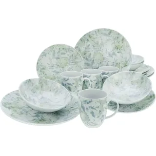 CreaTable Kombiservice »Geschirr-Set Home - Tropical« Service, im Used-und Vintage-Look, 16 Teile, für 4 Personen, bunt