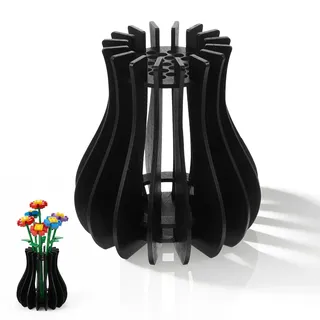 HJZHI Holzvasen für Blumen, Holz Vase für Blumenstrauß Bausatz Holzpuzzle