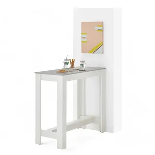 Stella Trading Mid.you Bartisch Modesto, Grau, Weiß Holzwerkstoff, 50x103x115 cm Esszimmer, Tische, Stehtische
