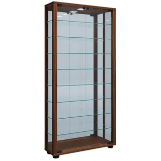 VCM Wandvitrine Vitrosa Maxi mit Spiegel, inkl. LED-Beleuchtung, Kern-Nussbaum