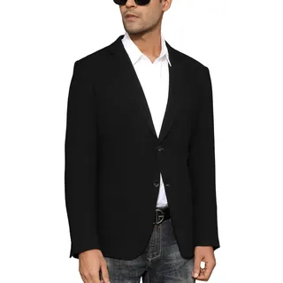 PJ PAUL JONES Herren Slim Fit Leichte Leinenjacke Taillierter Blazer Sport Mantel, Schwarz, XL