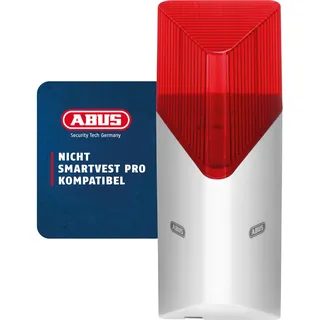 ABUS Funk-Sirene Smartvest für Funk-Alarmanlage - bis zu 100 db Lautstärke - Innen- und Außen-Montage - Batteriebetrieben - weiß (1. Generation)