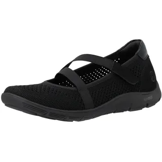 Riemchenballerina REMONTE, Damen, Gr. 42, schwarz, Lederimitat, Textil, Basic, Schuhe Riemchenballerina, Klettschuh, Slipper mit Lite ́n Soft-Ausstattung