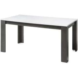 furn.design Briard 88 x 75 x 88 cm weiß Hochglanz/grau