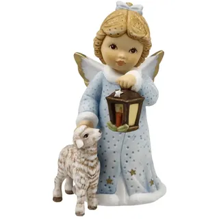 GOEBEL Engelfigur Heller Schein im Krippenstall - Winterengelchen Nina & Marco