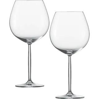 Schott Zwiesel 2 Stück Burgunderpokal Diva 2er - Set tritan· kristall· Hergestellt in EU· spülmaschinenfest· tritan protect· Rotweinglas 104596