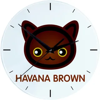 Havanna-Braun - MDF-Uhr mit Grafik und Logo der Marke Art-Dog