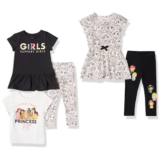 Amazon Essentials Disney | Marvel | Star Wars | Frozen | Princess Mädchen Outfit-Sets zum Kombinieren, 5er-Pack, Prinzessin, 11-12 Jahre