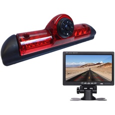Rückfahrkamera Transportster+7 Zoll TFT LCD Bildschirm Auto Monitor im 3.Bremslicht Bremsleuchte Passend für Ducato X250/ Peugeot Boxter/Citroen Jumper