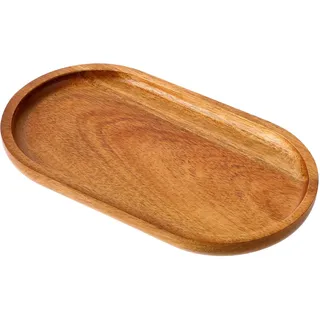 XLIUAX Kleines Serviertablett aus Akazienholz, Ovales Servierbrett aus Naturholz Wurstteller Badezimmer Tablett Servierbrett Holz für Party-Dinner Hochzeitsessen Obst-Snacks Vorspeisen, 18 x 10 cm