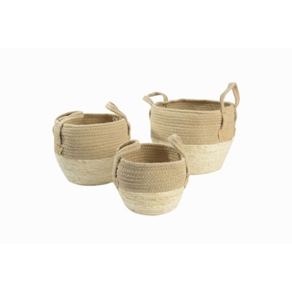 DKD Home Decor Jute Faser Cottage (3-teilig) (33 x 33 x 30 cm) (Referenz: S3018603)