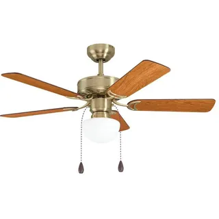 EGLO Cadiz 106,6 cm Deckenventilator alt messing/weiß mit Licht