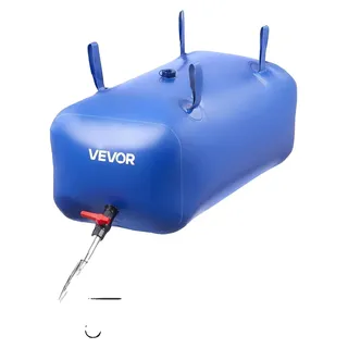VEVOR Wasserlagerblase 113L Großes Fassungsvermögen Wasserbeutel, Tragbarer & Zusammenklappbarer Weicher Wasserbehälter, Leckdicht & Reißfest PVC Notwasserlagerbehälter für Wohnmobil, Lkw & Außeneinsatz, 0.9 mm-113 L - Blau