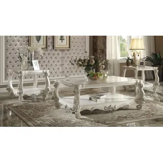 Edler Designer Klassischer Couchtisch Beistelltisch Tisch Holz Barock 150x100cm - Weiß