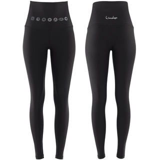 Winshape Damen Functional Comfort Tights Hwl112c “high Waist” Mit Silberner 7 Chakras-applikation Leggings, Schwarz, M EU