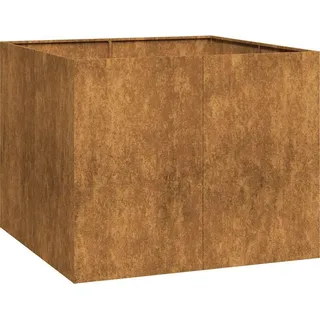Pflanzkübel Rostig 100x100x80 cm Wetterfester Stahl - Braun