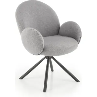 Schalenstuhl K-498 64x63x90cm mit Armlehnen für Esszimmer und Büro grau - Grau