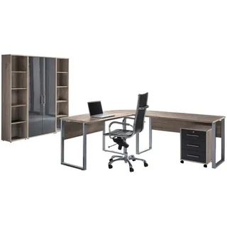 BMG Möbel Büromöbel-Set »Tabor Office«, (Set, 4 tlg.), grau