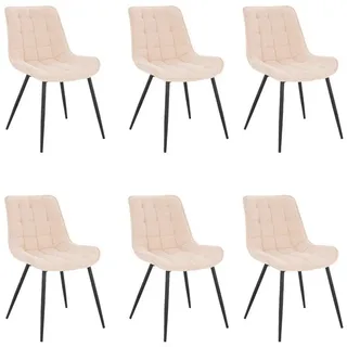 Home Deluxe Polsterstuhl Esszimmer IKALO - 6er Set - Cord Creme