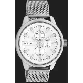 Oozoo Uhr Timepieces-Herren-Mesh-Armband - Variante: Silber/Weiß - silber