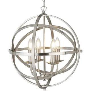 Kronleuchter Industrial-Nordic Orbita Stahl Silber 4 Lichter E14 - Silber