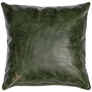 Centaur - Deko Lederkissen 40 x 40 cm für Sofa oder Schlafzimmer smaragdgrün - Echt Leder Kissen Echtleder Sofakissen Lederoptik