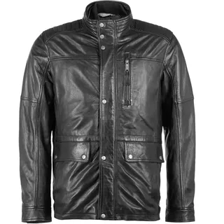 Lederjacke JCC "Lederjacke 3102161", Herren, Gr. 54, schwarz, Obermaterial: 100% Lammleder LEL. Futter: 100% Polyester PES., Jacken Lederjacke