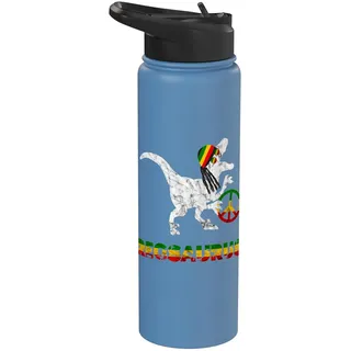 Reggae Dinosaurier Hippie Dino Rasta Reggae Rastafari T-Rex Stainless Steel Insulated Water Bottle