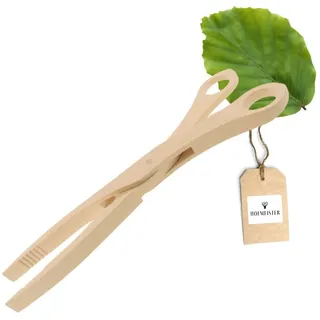 HOFMEISTER® Holz-Schere, 28 cm, aus Europa, hitzebeständig, sicheres Greifen durch Rillen, hygienische Sauerkraut-Zange, Gurkenzange aus Buche, praktische Grillschere, Grillzange