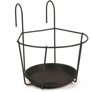Blumentopfhalter schwarz Ø22cm zum Einhängen Halterung Pflanzenkorb Haken hängen