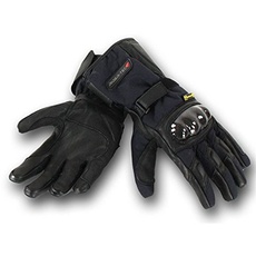 RIDER-TEC Handschuhe Motorrad aus Textil/Leder rt-4010-r, schwarz, Größe L